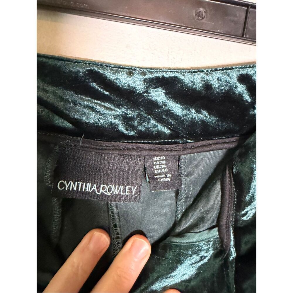 Cynthia Rowley emerald green velvet velour wide leg dress pants trousers - Picture 4 of 7